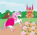 The Beautiful princess and her cute horse Royalty Free Stock Photo