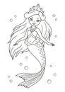 Princess mermaid Coloring Page