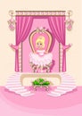 Beautiful princess sits on the throne Royalty Free Stock Photo