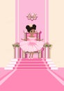 Beautiful princess sits on the throne Royalty Free Stock Photo