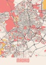 Madrid - Spain Chalk City Map