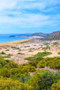 Beautiful pristine nature by the Mediterranean coast in remote Karpas Peninsula, Turkish Northern Cyprus Royalty Free Stock Photo