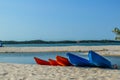 Beautiful ,pristine and Turquoise Maputo beach at Bilene with a lagoon and Indian Ocean meeting