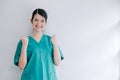 The beautiful professional nurse standing with her arms crossed and looking straight at the camera with a happy smiling expression Royalty Free Stock Photo