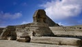 Beautiful profile of the Great Sphinx(Cairo, Giza Egypt) Famous stone statue dating back more than 4500 years