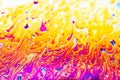 Beautiful psychedelic abstraction formed by light on the surface of a soap bubble