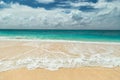 Beautiful Puka beach and blue sky at Boracay Island, Philippines. Royalty Free Stock Photo