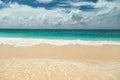 Beautiful Puka beach and blue sky at Boracay Island, Philippines. Royalty Free Stock Photo