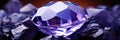 Beautiful Purple Amethyst Isolated on a Dark Background. Purple Diamond. Gem. Royalty Free Stock Photo