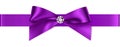 Beautiful purple bow with diamond for invitation design or wedding decoration.