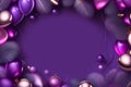 A beautiful purple christmas background with balloon decoration at its borders Generative AI Royalty Free Stock Photo