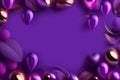 A beautiful purple christmas background with balloon decoration at its borders Generative AI Royalty Free Stock Photo