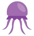 Beautiful purple jelly fish, icon