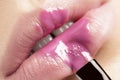 Beautiful purple lips Royalty Free Stock Photo