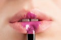 Beautiful purple lips Royalty Free Stock Photo