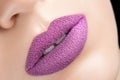 Beautiful purple lips Royalty Free Stock Photo