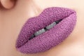 Beautiful purple lips Royalty Free Stock Photo