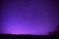 Beautiful purple night sky with many stars