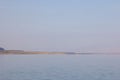 Beautiful purple sunrise over Dead sea region from Masada fortress in Judaean Desert. Royalty Free Stock Photo