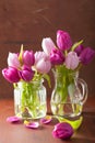 Beautiful purple tulip flowers bouquet in vase Royalty Free Stock Photo