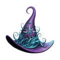 beautiful purple Witch\'s hat clipart illustration Royalty Free Stock Photo
