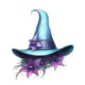 beautiful purple Witch\'s hat clipart illustration Royalty Free Stock Photo