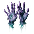 beautiful purple Witchy hands clipart illustration Royalty Free Stock Photo