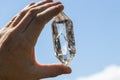 Beautiful Quartz Crystal Close Up in hands