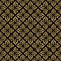 Beautiful queen seamless pattern with fleur de lys ornament elements on dark background. Royal signs in style of fashion illustrat Royalty Free Stock Photo