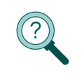 Beautiful question search and survey vector Green Icon