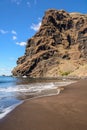 Beautiful and quiet Beach Masca. Hiking in Gorge Masca. Volcanic island. Mountains of the island of Tenerife, Canary