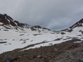 Still snowy spring nature in otztaler alps