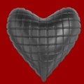 Beautiful quilted glossy leather heart shaped pillow. Fashion handmade concept for love, romance, valentines day