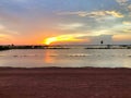 Beautiful and quite sunset near tonle sap lake, cambodia Royalty Free Stock Photo