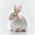 Beautiful Rabbit on White Background for Your Easter Greeting Cards.