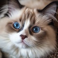 Beautiful ragdoll with sweet blue eyes