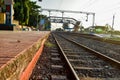 Beautiful railline photo from platform countryside of India