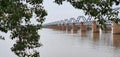 Beautiful Railway bridges across the Godavari river in Rajahmundry,Andhrapradesh, India