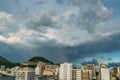 Aerial view of rainbow in Rio de Janeiro, Brazil
