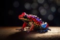 Beautiful rainbow colored crystal tree frog, decorative figurine, AI generative illustration Royalty Free Stock Photo