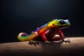 Beautiful rainbow colored salamander, multicolor fantasy insect, AI generative illustration