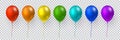 Beautiful rainbow colored set of flying party balloons Royalty Free Stock Photo