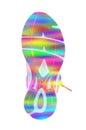 Footprint in rainbow colors
