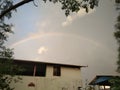 Beautiful rainbow with sky background