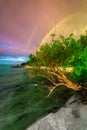 Beautiful rainbow on Tugis Mentawai beach Royalty Free Stock Photo