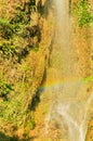 Beautiful rainbow waterfall Dai Yem Pink Blouse with small current gushes down in Son La, Vietnam Royalty Free Stock Photo