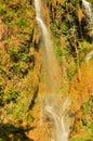 Beautiful rainbow waterfall Dai Yem Pink Blouse with small current gushes down in Son La, Vietnam Royalty Free Stock Photo