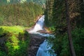 Beautiful rainbows over waterfalls