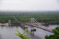 A beautiful rainy day in the city. Wet Bridge