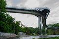 A beautiful rainy day in the city. Wet Bridge